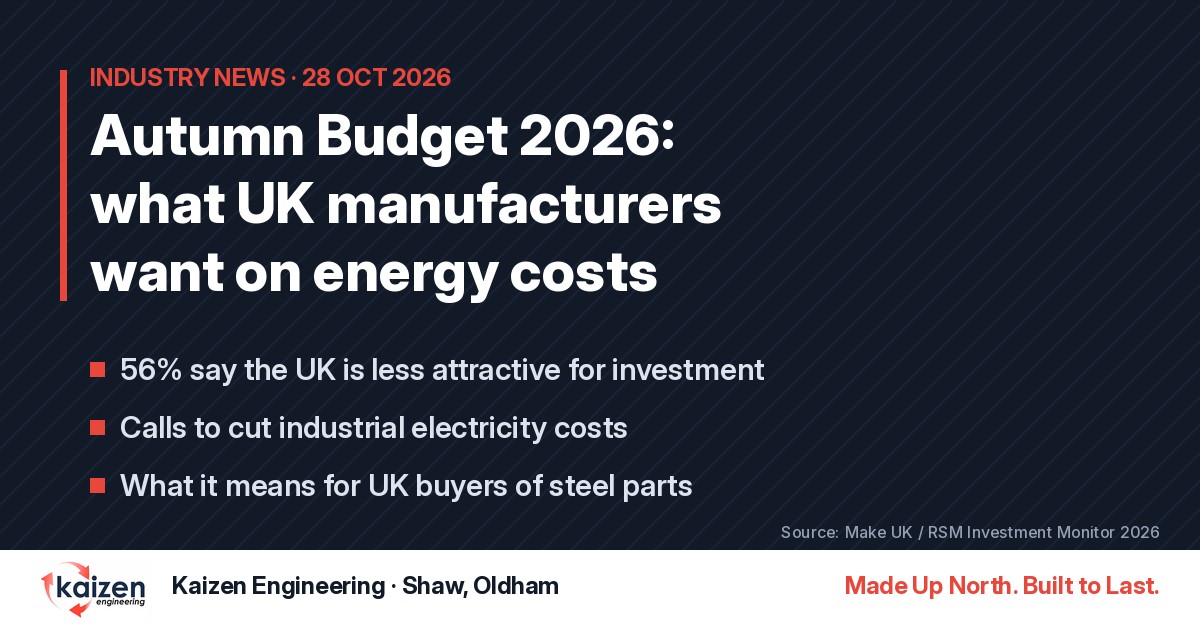 Graphic headline: what UK manufacturers want from the Autumn Budget 2026